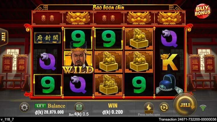 Ảnh bảng biểu tượng & tính năng game Bao boon chin (slot JILI) chơi tại LC79